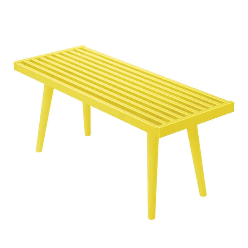 Panca da Ingresso Singola in Legno Mid-Century Plank and Beam - 41,3 L x 16,5 P x 17,5 H
