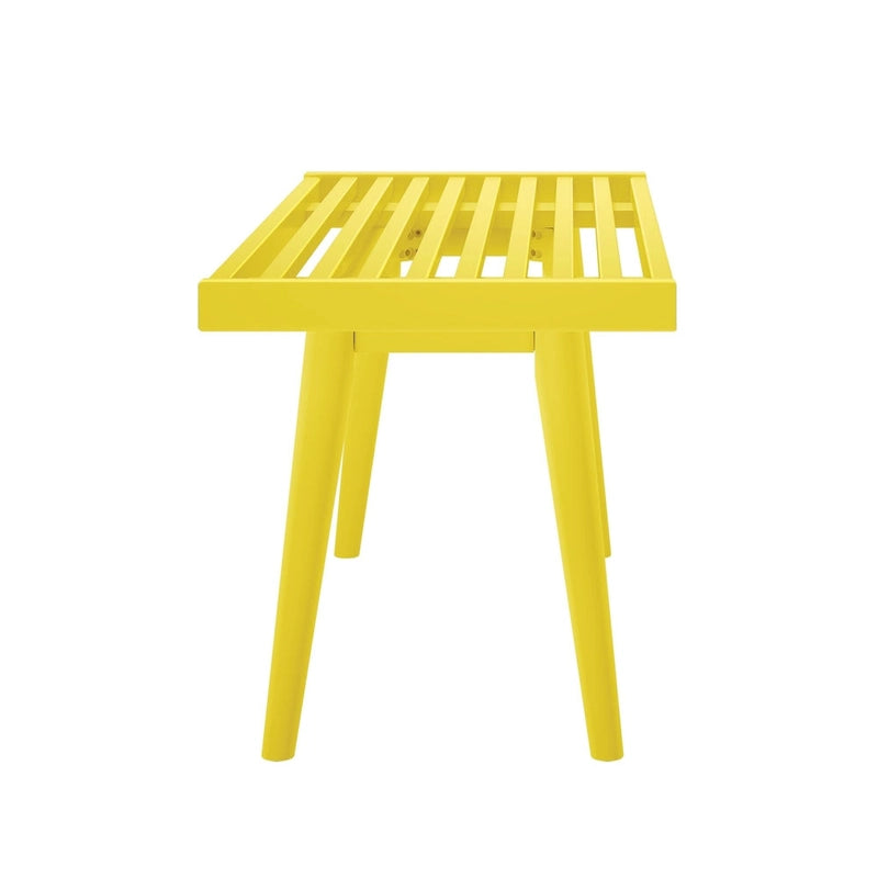 Panca da Ingresso Singola in Legno Mid-Century Plank and Beam - 41,3 L x 16,5 P x 17,5 H