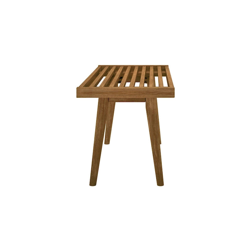Panca da Ingresso Singola in Legno Mid-Century Plank and Beam - 41,3 L x 16,5 P x 17,5 H