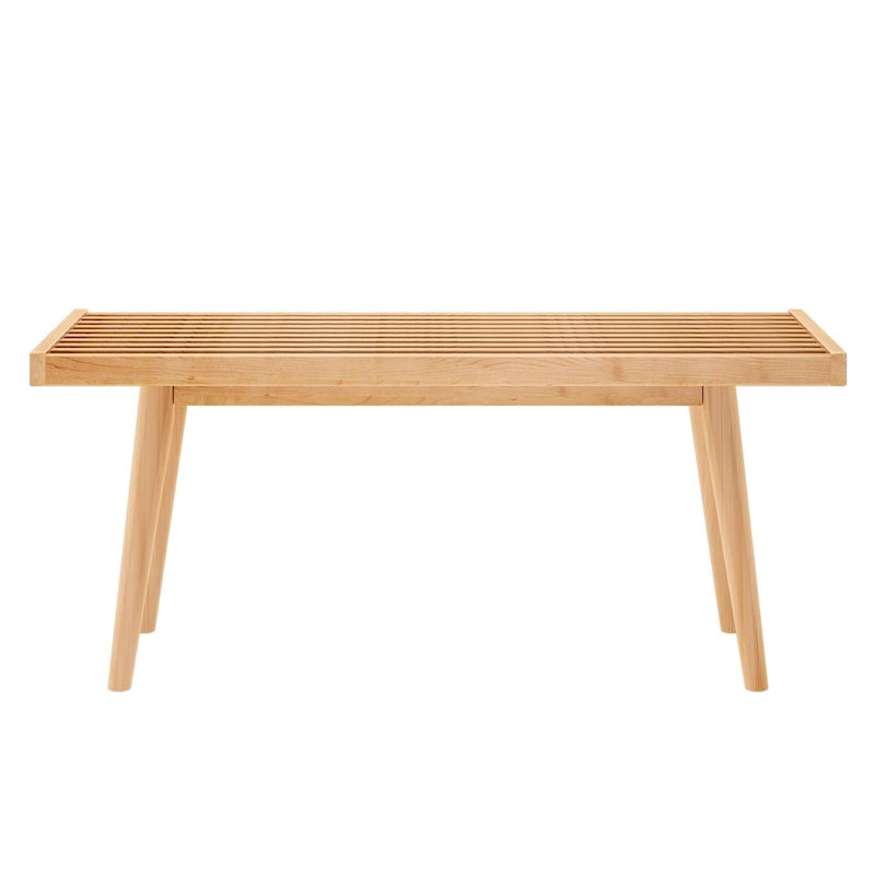 Panca da Ingresso Singola in Legno Mid-Century Plank and Beam - 41,3 L x 16,5 P x 17,5 H