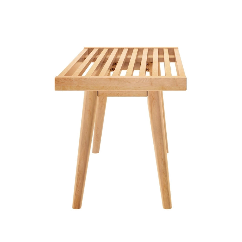 Panca da Ingresso Singola in Legno Mid-Century Plank and Beam - 41,3 L x 16,5 P x 17,5 H