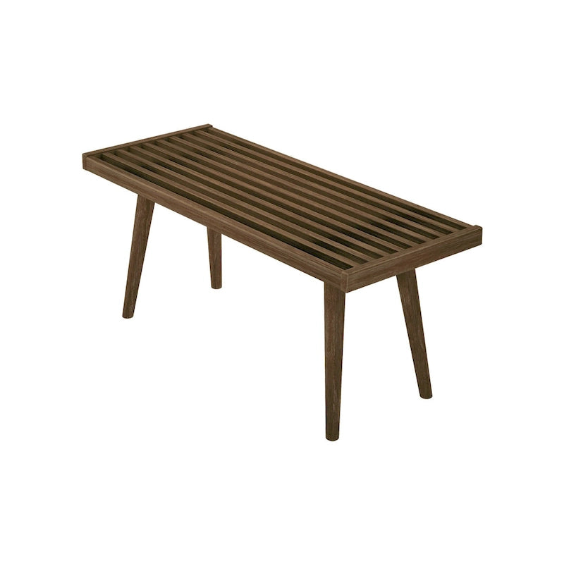 Panca da Ingresso Singola in Legno Mid-Century Plank and Beam - 41,3 L x 16,5 P x 17,5 H