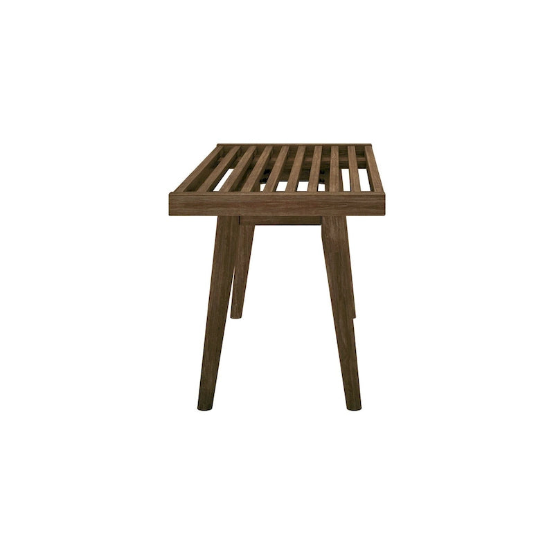 Panca da Ingresso Singola in Legno Mid-Century Plank and Beam - 41,3 L x 16,5 P x 17,5 H