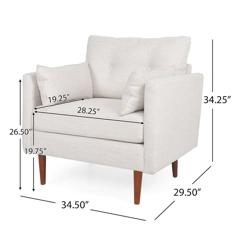 Poltrona "Tufted Club" Symonds con cuscini decorativi, di Christopher Knight Home