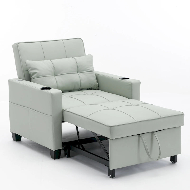 Fauteuil-lit gigogne convertible 3-en-1 avec port USB - 34,26 x 68,12 x 33,08