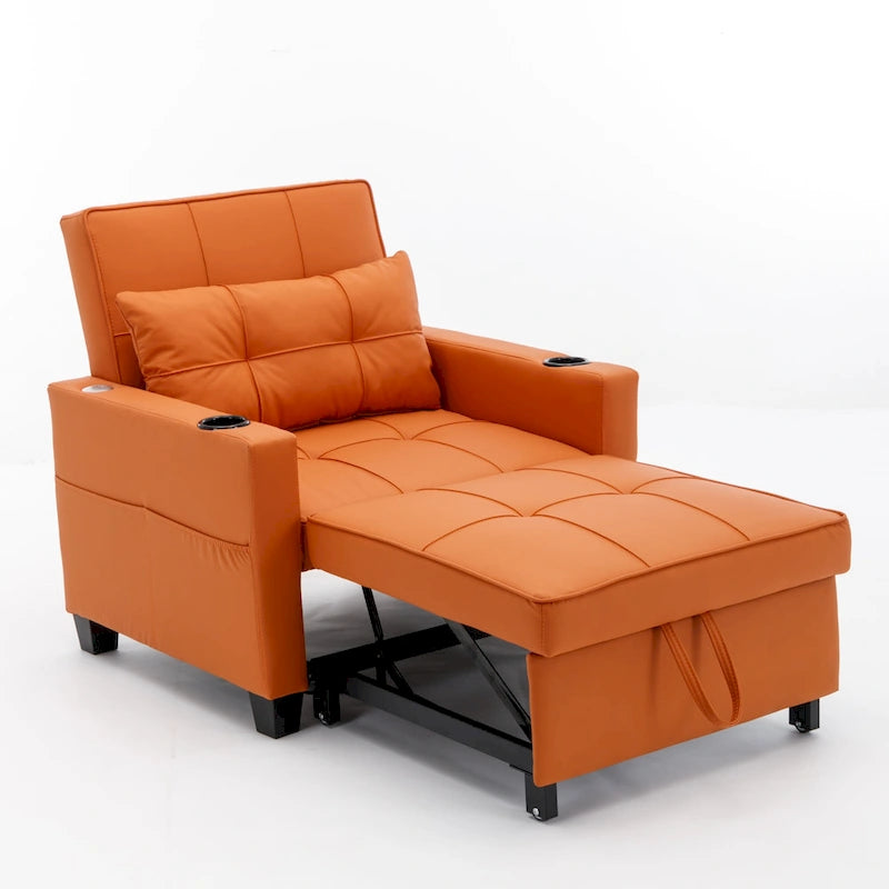 Poltrona letto 3 in 1 a scomparsa convertibile con porta USB - 34,26 x 68,12 x 33,08