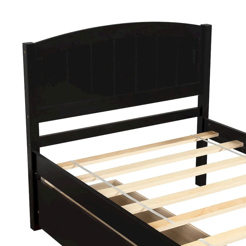 Letto a piattaforma a una piazza con due cassetti