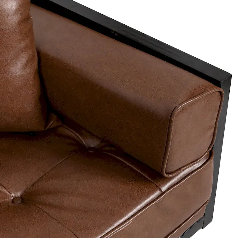 Divanetto oversize imbottito in ecopelle Gilmans con cuscini decorativi di Christopher Knight Home