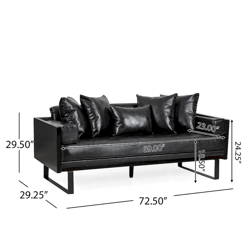 Divanetto oversize imbottito in ecopelle Gilmans con cuscini decorativi di Christopher Knight Home