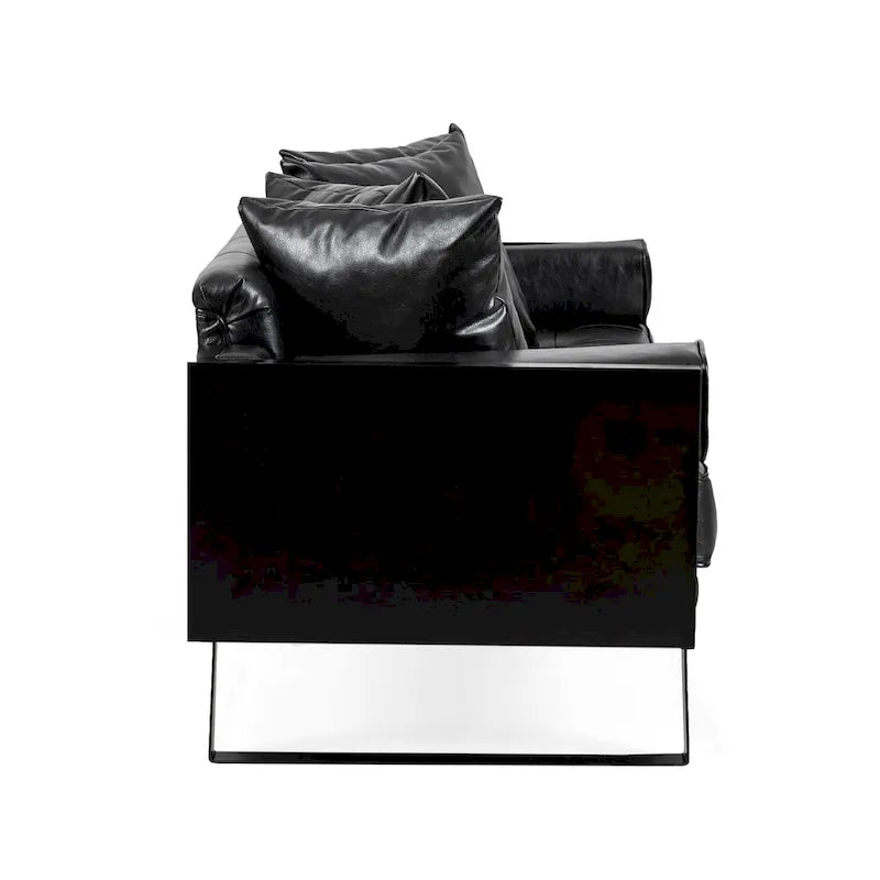 Divanetto oversize imbottito in ecopelle Gilmans con cuscini decorativi di Christopher Knight Home