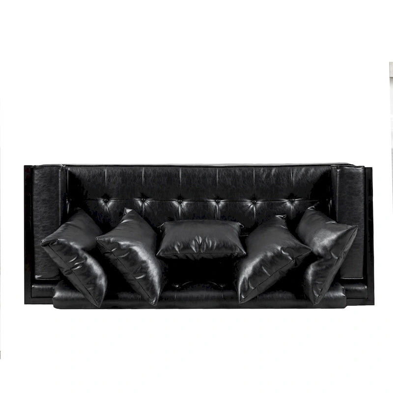 Divanetto oversize imbottito in ecopelle Gilmans con cuscini decorativi di Christopher Knight Home