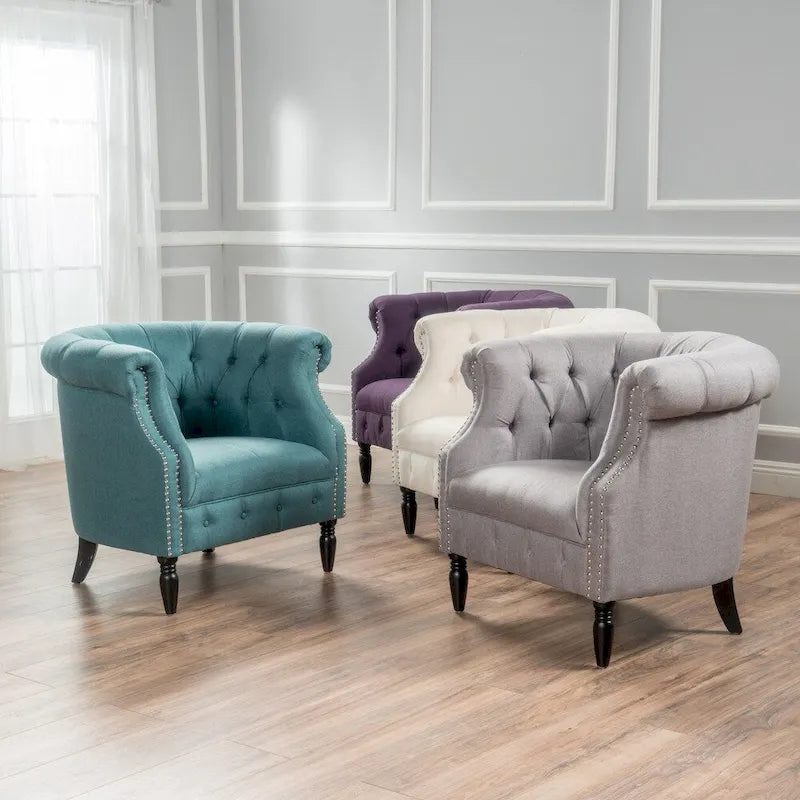 Akira Tufted Fabric Club Chair by Christopher Knight Home