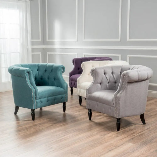 Akira Tufted Fabric Club Chair by Christopher Knight Home