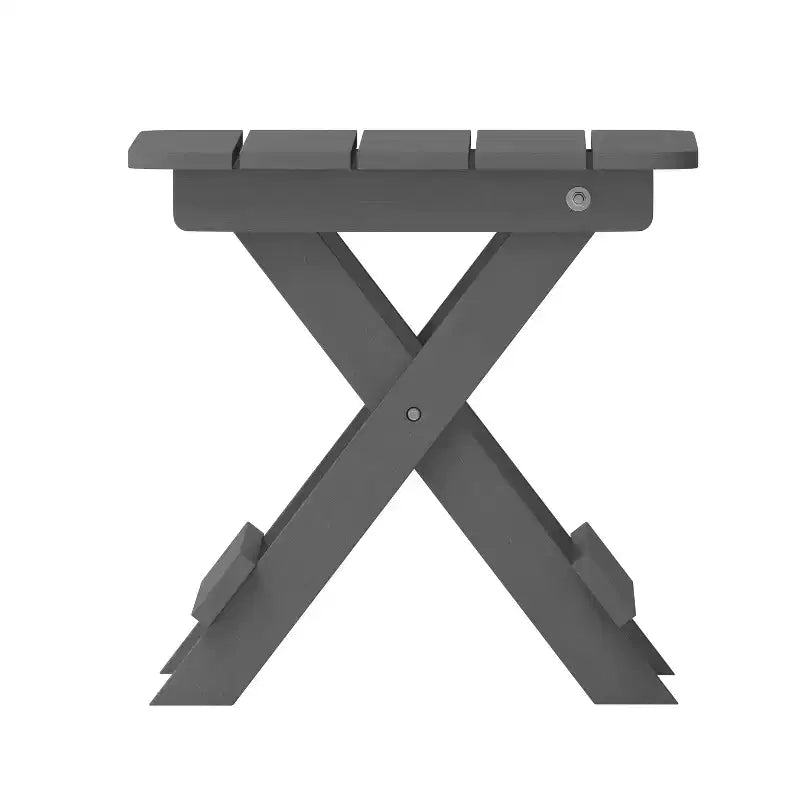 Flash Furniture Monterey Set Adirondack Commerciale 3 Pezzi per Interni/Esterni con 2 Lettini Reclinabili in HDPE con Portabicchieri e Tavolino Pieghevole