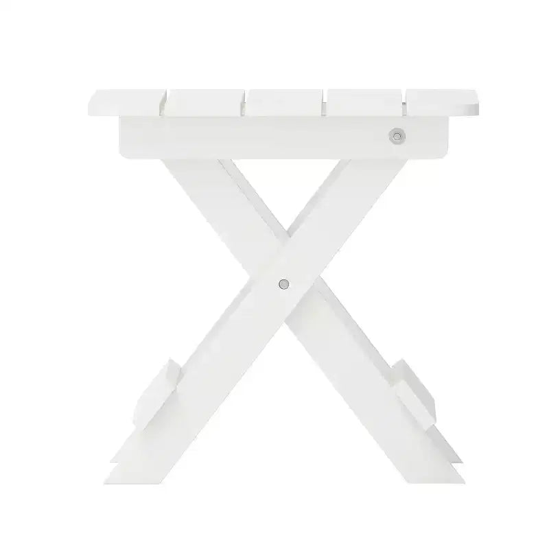 Flash Furniture Monterey Set Adirondack Commerciale 3 Pezzi per Interni/Esterni con 2 Lettini Reclinabili in HDPE con Portabicchieri e Tavolino Pieghevole