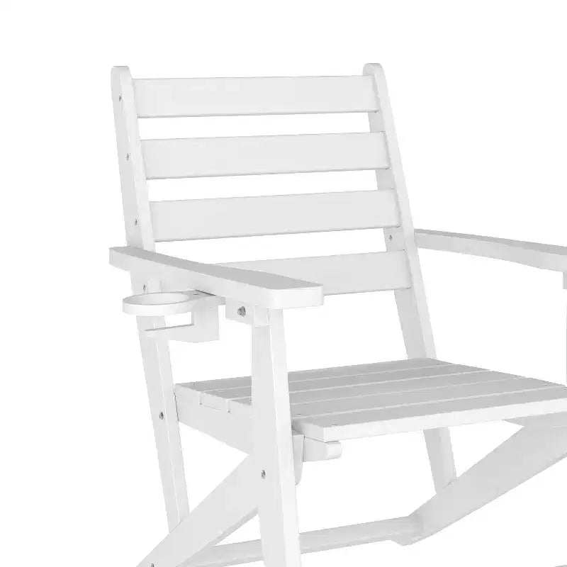 Set da pranzo Adirondack Emma e Oliver 7 pz con tavolo rettangolare 72" da interni/esterni in HDPE riciclato e 6 sedie con portabicchieri