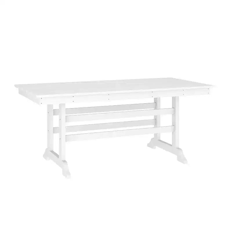 Set da pranzo Adirondack Emma e Oliver 7 pz con tavolo rettangolare 72" da interni/esterni in HDPE riciclato e 6 sedie con portabicchieri