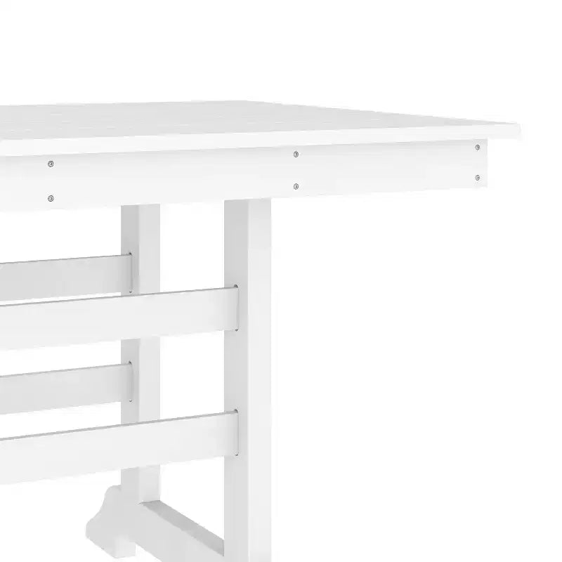 Set da pranzo Adirondack Emma e Oliver 7 pz con tavolo rettangolare 72" da interni/esterni in HDPE riciclato e 6 sedie con portabicchieri