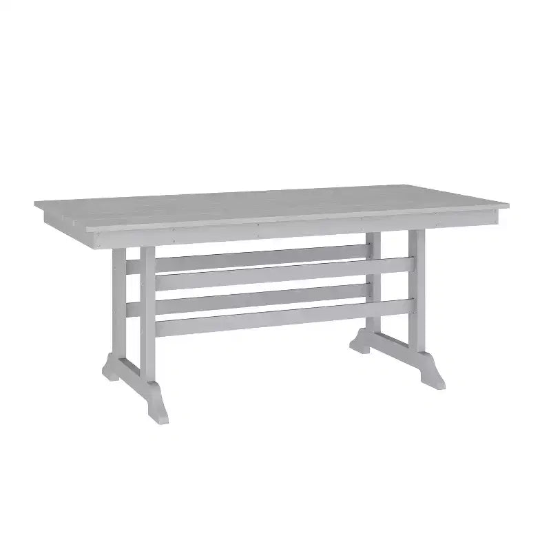 Set da pranzo Adirondack Emma e Oliver 7 pz con tavolo rettangolare 72" da interni/esterni in HDPE riciclato e 6 sedie con portabicchieri