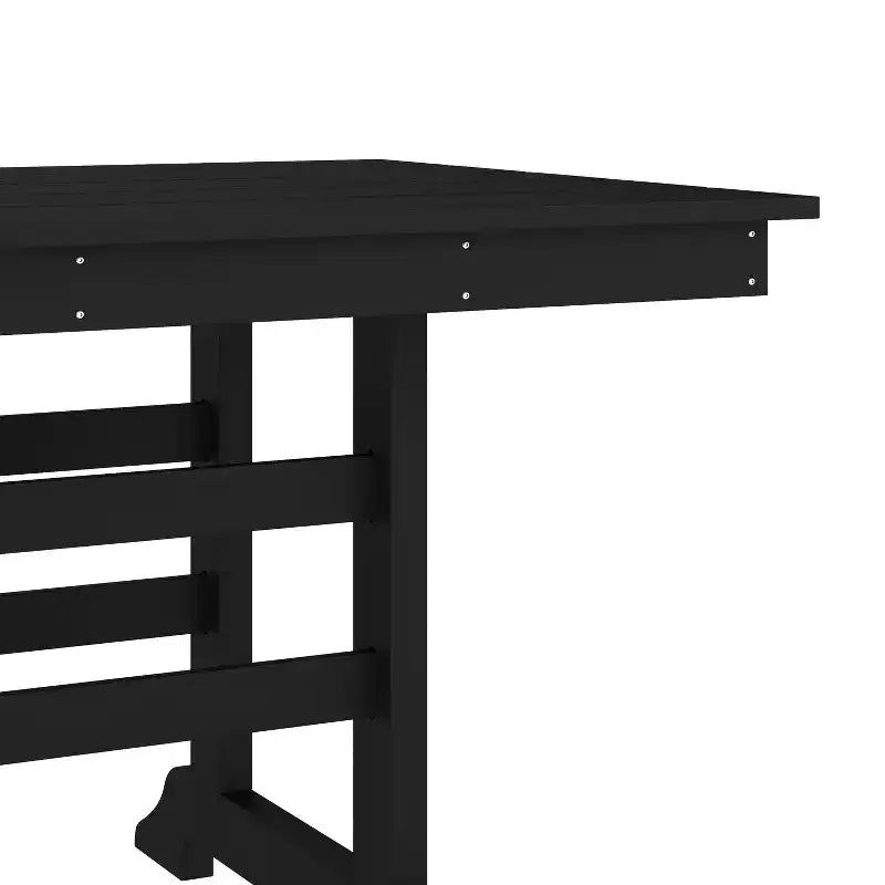 Flash Furniture Tolleson Set da pranzo commerciale Adirondack da 7 pezzi con tavolo rettangolare in HDPE riciclato per interni/esterni da 72 pollici e 6 sedie con portabicchieri