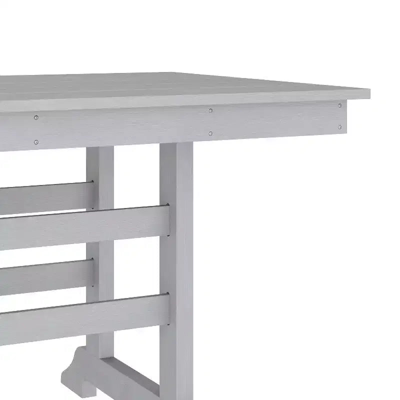 Flash Furniture Tolleson Set da pranzo commerciale Adirondack da 7 pezzi con tavolo rettangolare in HDPE riciclato per interni/esterni da 72 pollici e 6 sedie con portabicchieri
