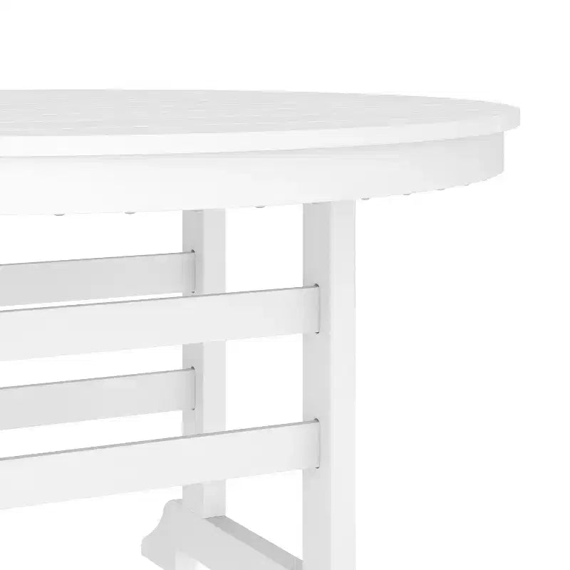 Flash Furniture Tolleson Set da Pranzo Commerciale Adirondack 5 Pezzi con Tavolo Rotondo da 48 Interno/Esterno in HDPE Riciclato e 4 Sedie con Portabicchieri