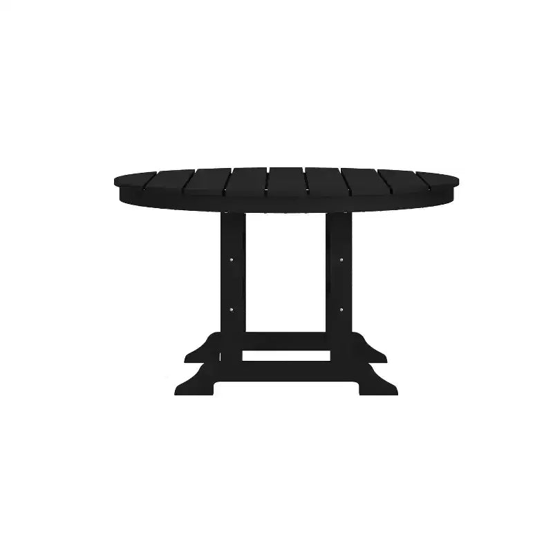 Flash Furniture Tolleson Set da Pranzo Commerciale Adirondack 5 Pezzi con Tavolo Rotondo da 48 Interno/Esterno in HDPE Riciclato e 4 Sedie con Portabicchieri