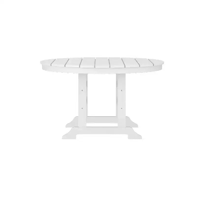 Flash Furniture Tolleson Set da Pranzo Commerciale Adirondack 5 Pezzi con Tavolo Rotondo da 48 Interno/Esterno in HDPE Riciclato e 4 Sedie con Portabicchieri