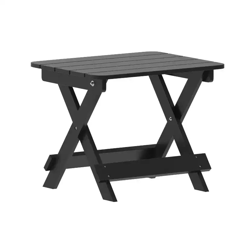 Set 3 Pezzi di Sedie/Tavolo Adirondack Merrick Lane per Uso Interno/Esterno con 2 Sedie a Sdraio Regolabili con Portabicchieri e Tavolino Pieghevole