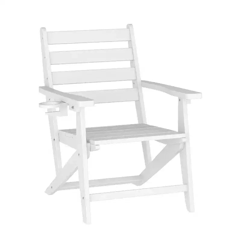Tavolo e sedie Adirondack Merrick Lane 5 pz con portabicchieri a scomparsa in HDPE riciclato