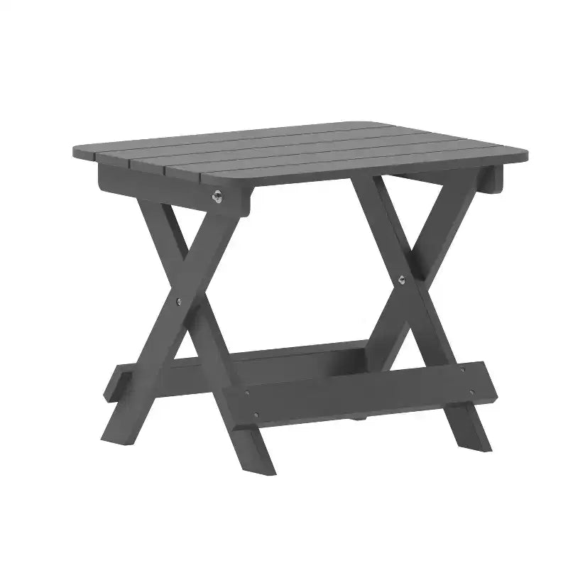Emma and Oliver Set 3 Pezzi per Interni/Esterni con 2 Lettini Adirondack Regolabili in Poliresina con Portabicchieri Girevoli e Tavolino Pieghevole