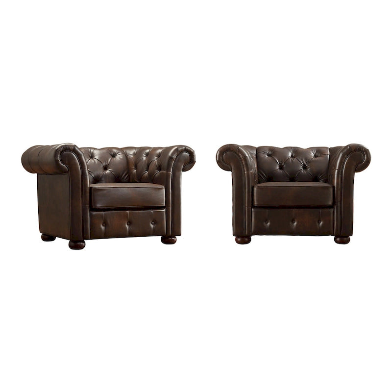 Poltrona Chesterfield con braccioli arricciati, trapuntata, modello Gdansk