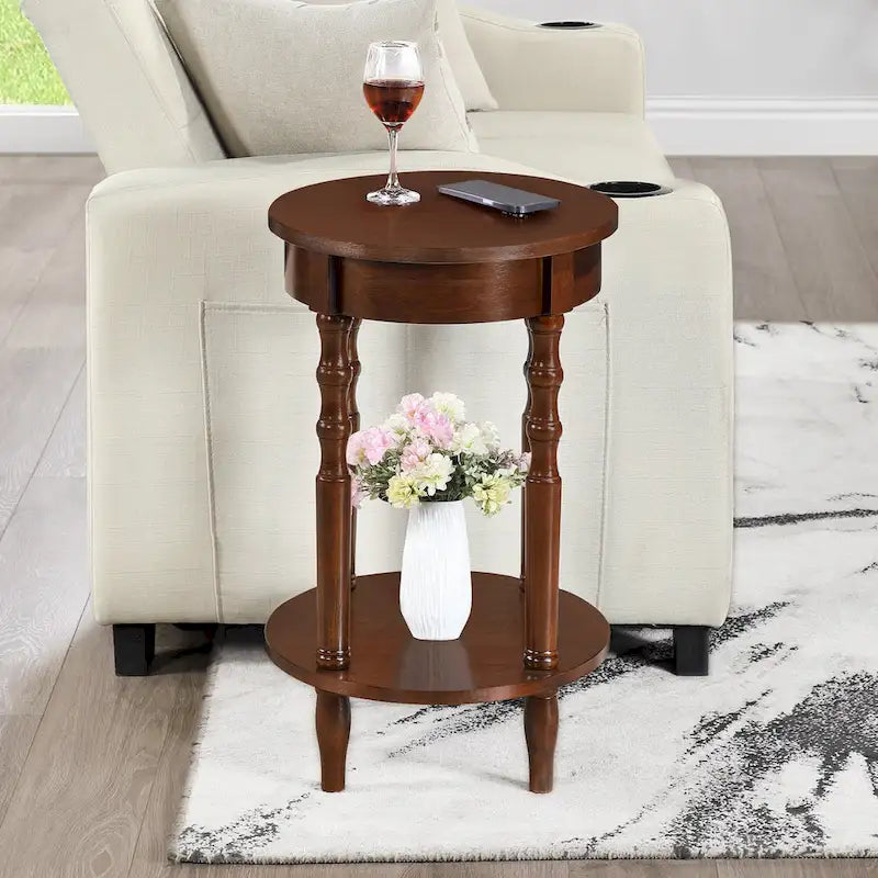 Convenience Concepts Classic Accents Tavolino ovale Brandi con ripiano