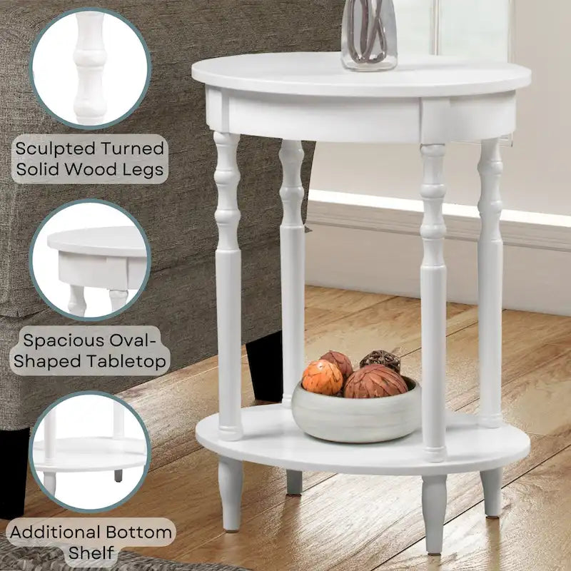 Convenience Concepts Classic Accents Tavolino ovale Brandi con ripiano