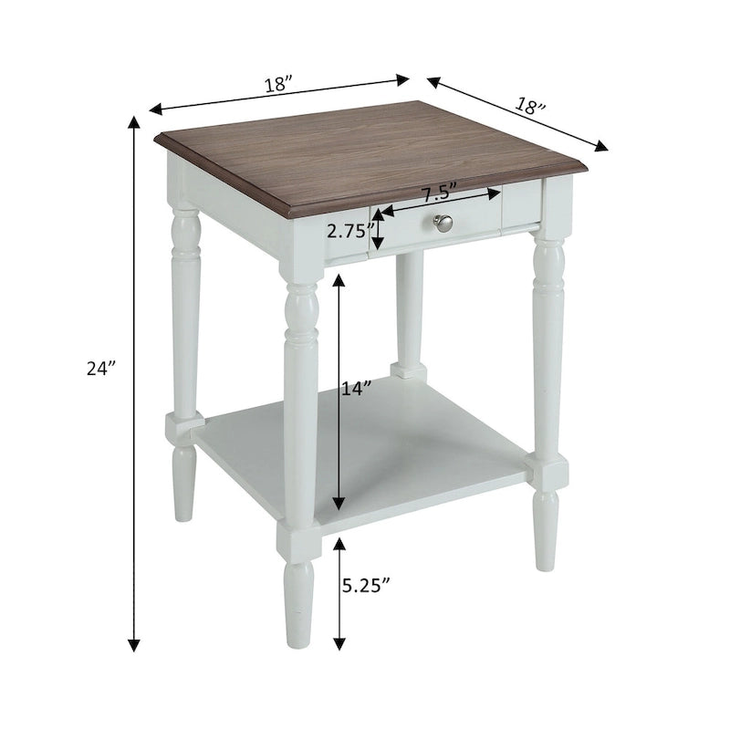 Convenience Concepts Tavolino da divano/letto a 1 cassetto con ripiano French Country