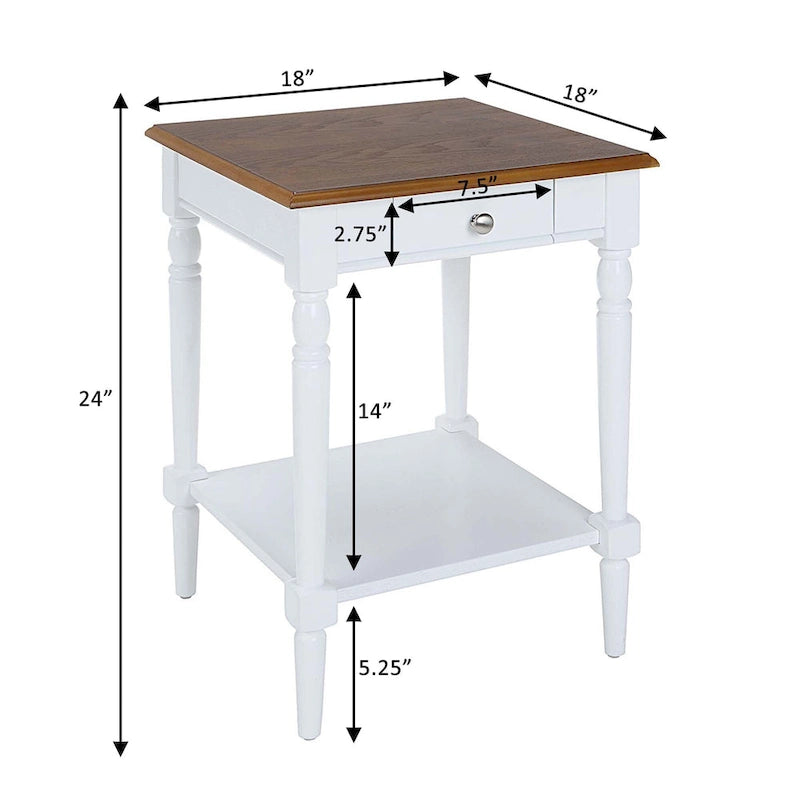 Convenience Concepts Tavolino da divano/letto a 1 cassetto con ripiano French Country