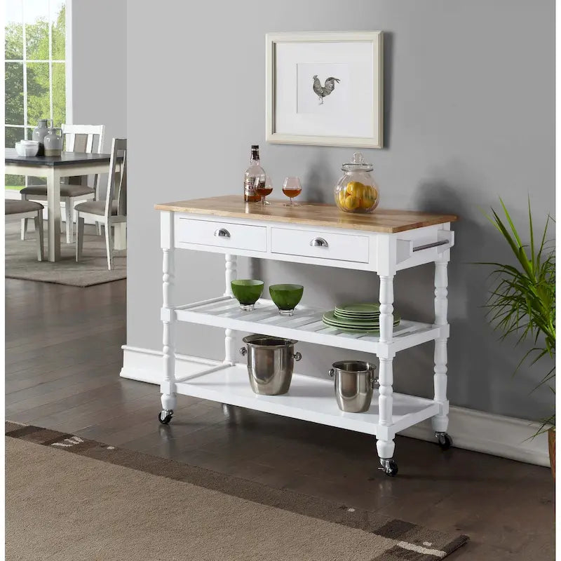 Carrello da cucina con cassetti a 3 ripiani French Country di Convenience Concepts