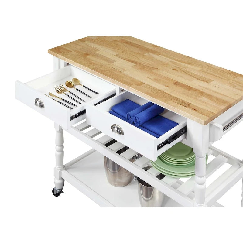 Carrello da cucina con cassetti a 3 ripiani French Country di Convenience Concepts