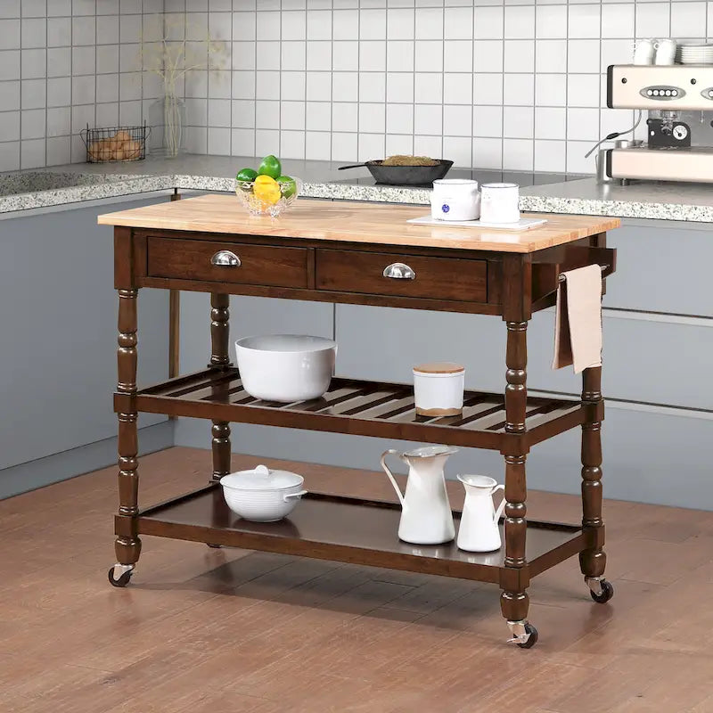 Carrello da cucina con cassetti a 3 ripiani French Country di Convenience Concepts