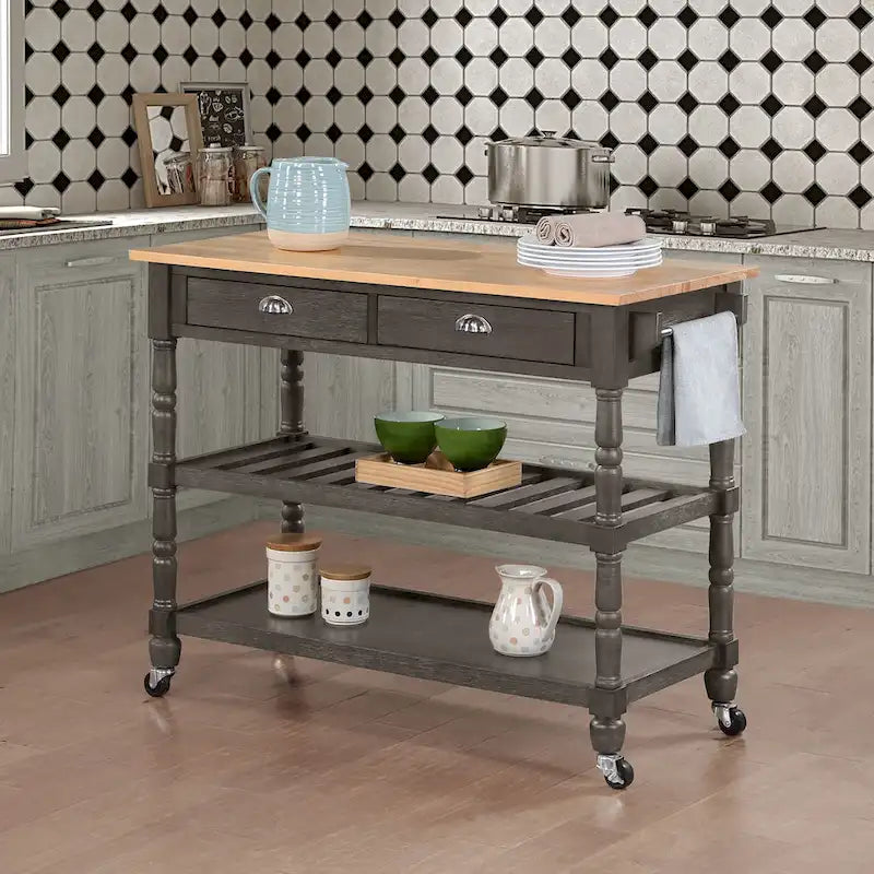 Carrello da cucina con cassetti a 3 ripiani French Country di Convenience Concepts