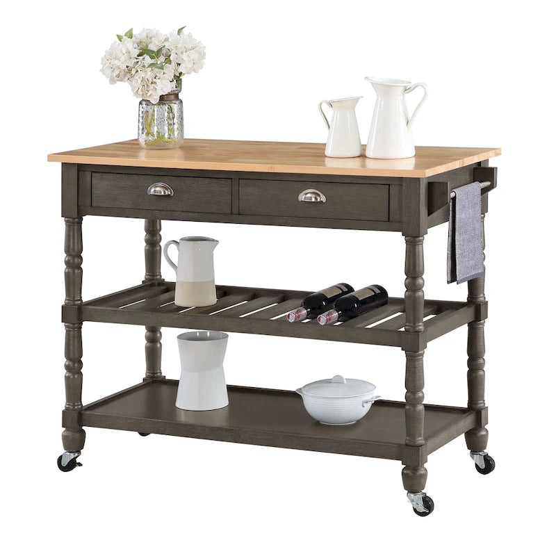 Carrello da cucina con cassetti a 3 ripiani French Country di Convenience Concepts