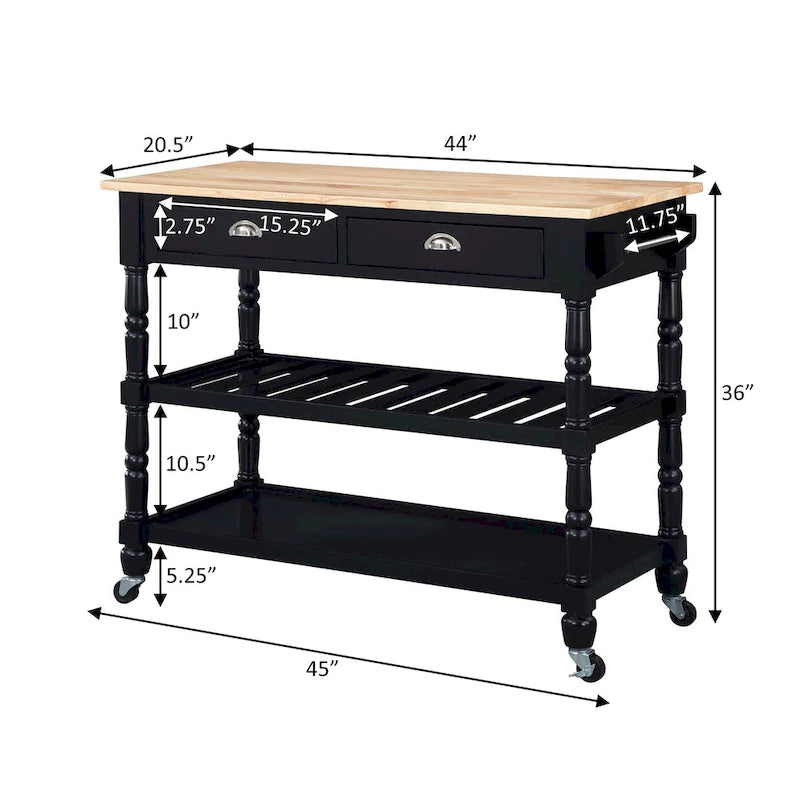 Carrello da cucina con cassetti a 3 ripiani French Country di Convenience Concepts