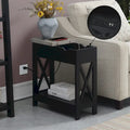Tavolino Oxford Flip Top di Convenience Concepts con Stazione di Ricarica e Ripiano