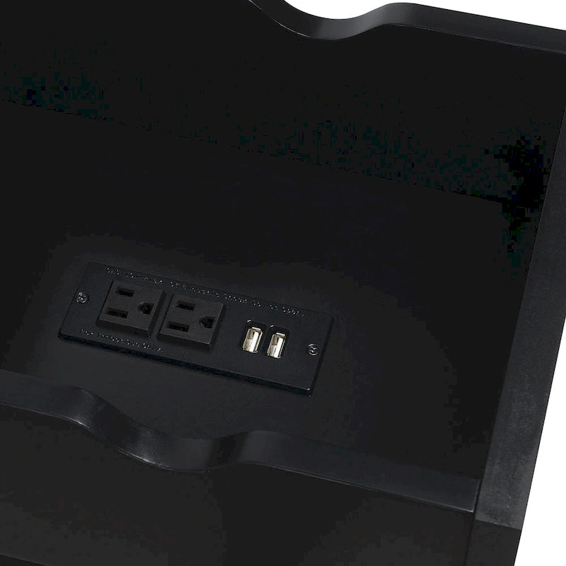 Tavolino Oxford Flip Top di Convenience Concepts con Stazione di Ricarica e Ripiano