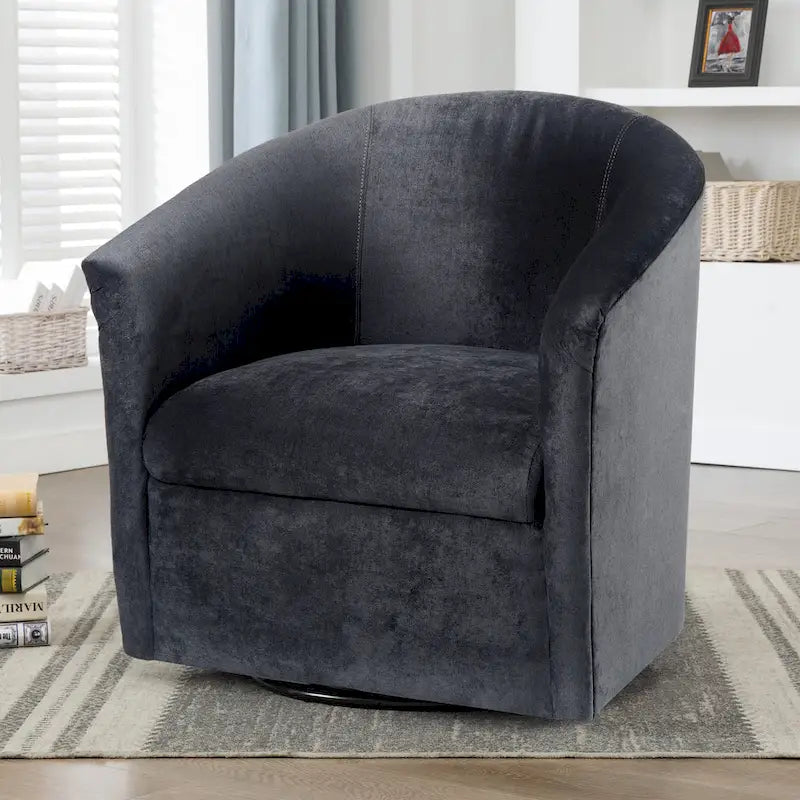 Poltrona girevole accent Ellery Modern in microfibra di Greyson Living