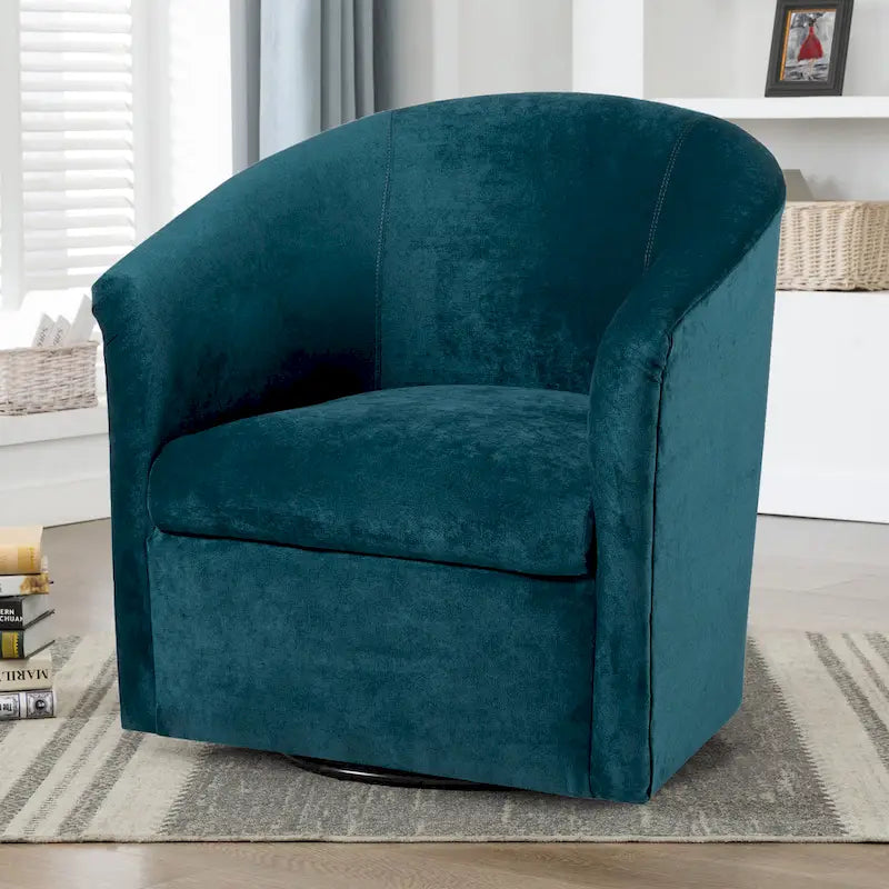 Poltrona girevole accent Ellery Modern in microfibra di Greyson Living
