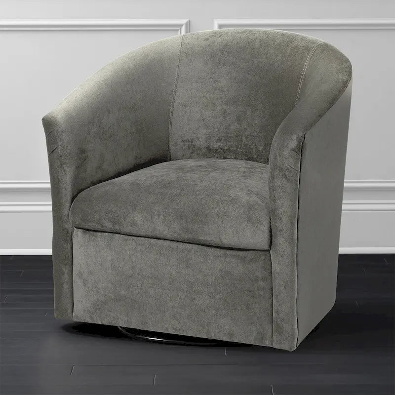 Poltrona girevole accent Ellery Modern in microfibra di Greyson Living