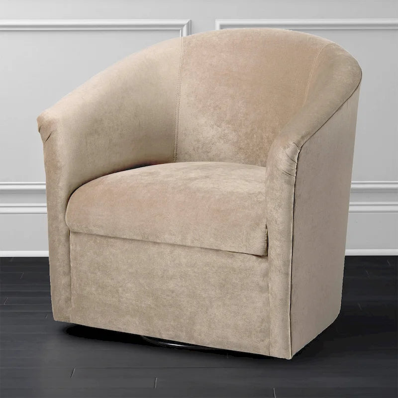 Poltrona girevole accent Ellery Modern in microfibra di Greyson Living