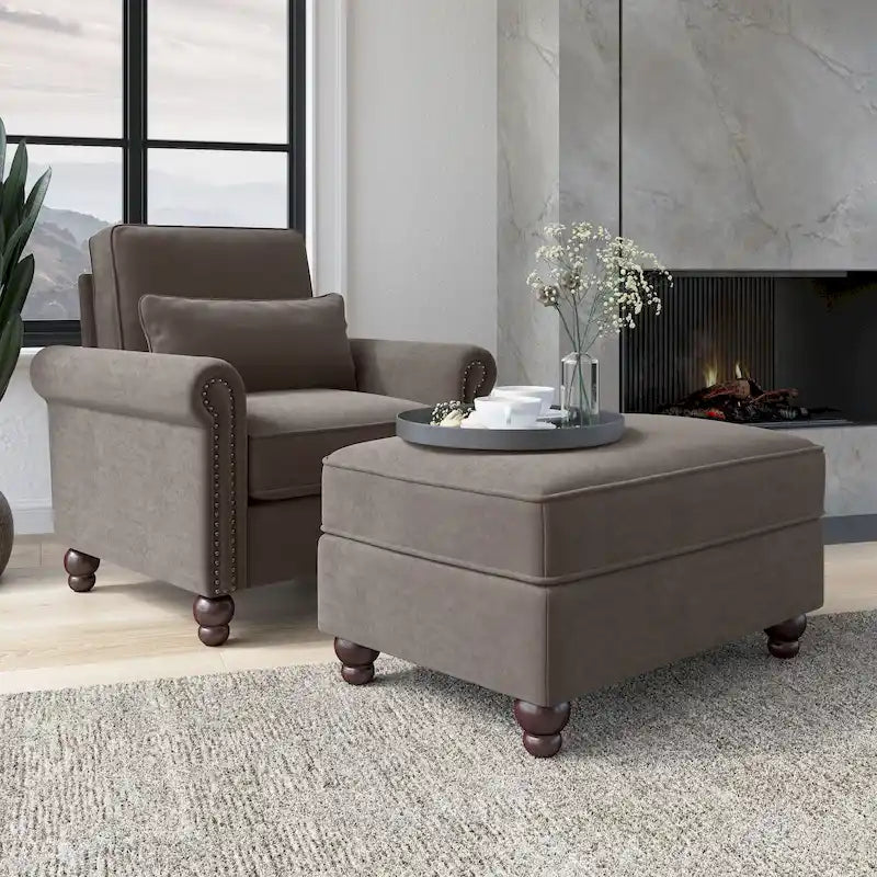 Ensemble fauteuil d'appoint et ottoman Bush Furniture Coventry pour salon