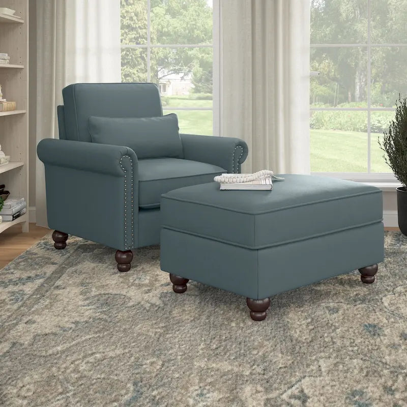 Ensemble fauteuil d'appoint et ottoman Bush Furniture Coventry pour salon